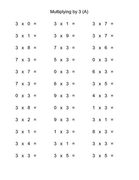 Times Tables Worksheets Pdf