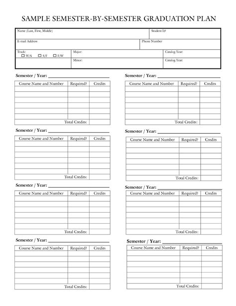 20 College Semester Course Planner Template