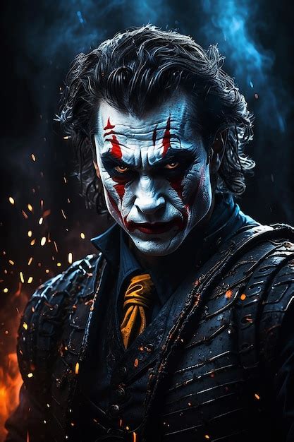 Premium Photo | Joker Heath Ledger Illustration iconic joker pose from ...