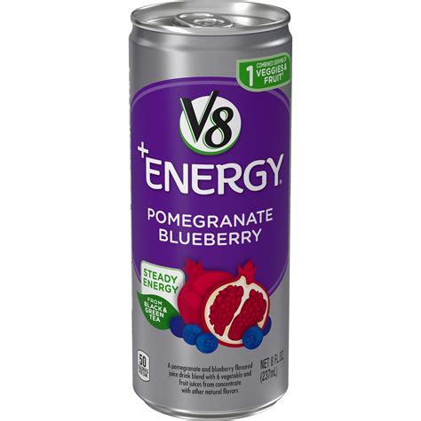 V8 +Energy, Healthy Energy Drink, Pomegranate Blueberry, 8 Ounce Can - Walmart.com - Walmart.com