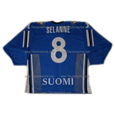 Team Finland Hockey Jersey Teemu Selanne Dark