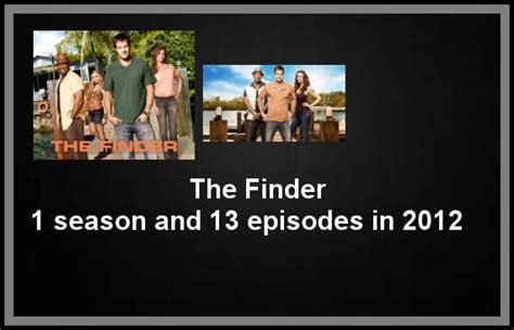 The Finder had 1 season and 13 episodes air in 2012. it was cancelled ...