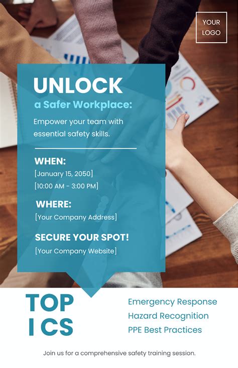 Workplace Safety Training Session Poster Template - Edit Online & Download Example | Template.net
