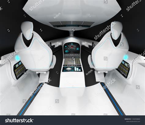 Futuristic Interior Design Pilot Cabin Supersonic Stock Illustration ...