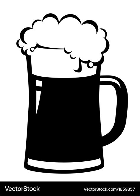 Black beer mug Royalty Free Vector Image - VectorStock