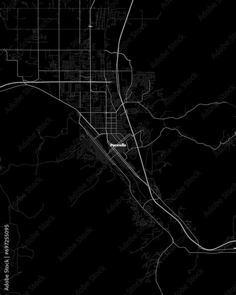 Pocatello Idaho Map, Detailed Dark Map of Pocatello Idaho Stock ...