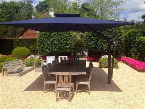 Garden Umbrella with In-Ground Base | Rectangular patio umbrella, Large backyard landscaping ...