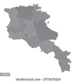 Armenia Administrative Map Isolated On White Stock Illustration 1975670324 | Shutterstock