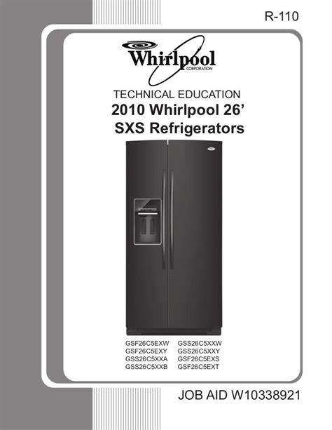 Whirlpool 2010 26" SXS Refrigerators Service Manual