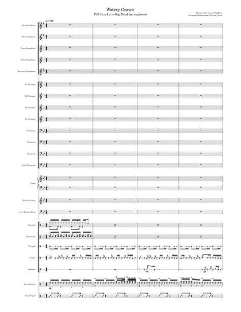 Watery Graves - Plants Vs. Zombies - Latin Big Band Arrangement Sheet ...