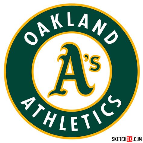 How to draw Oakland Athletics logo | MLB logos - Sketchok easy drawing ...