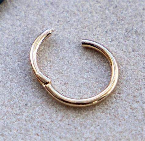 14ct Gold Cartilage Hoop Earring Clicker Hoop 8mm Gold | Etsy