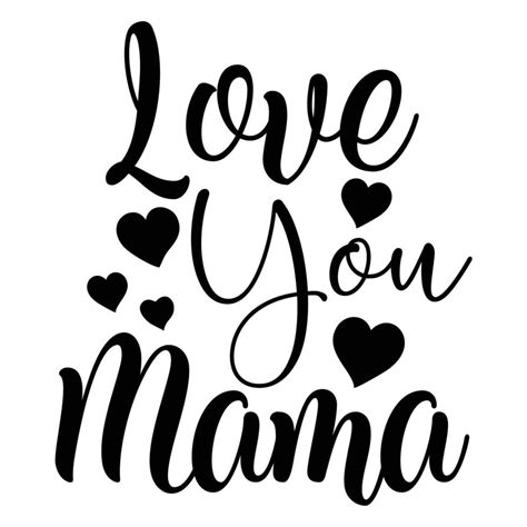 Love you mama card. Hand drawn Mother's Day background. Ink illustration. Modern brush ...