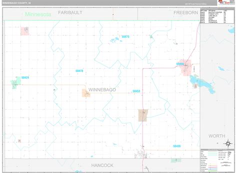 Winnebago County, IA Wall Map Premium Style by MarketMAPS