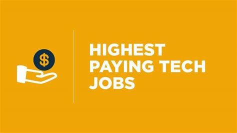 Top 10 Highest Paying Tech Jobs And Their Estimated Salaries Top 10 Highest Paying Tech Jobs