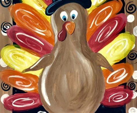 How to Paint A Turkey on Canvas - Step by Step Painting | Christmas paintings on canvas, Turkey ...