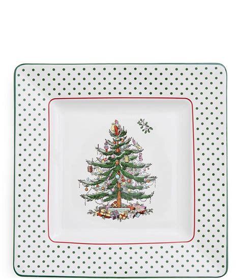 Spode Christmas Tree Polka Dot Square Platter | Dillard's