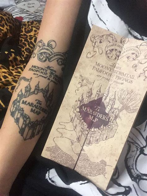 The marauders map and Tattoo | Marauders map tattoo, Map tattoos, Tattoos