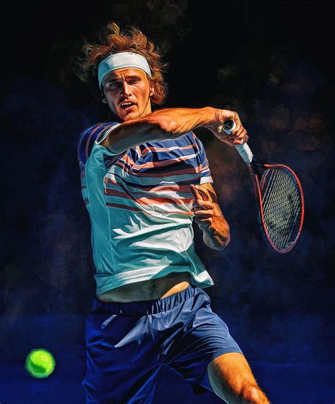 Alexander Sascha Zverev plays forehand at Australian open 2020. Digital ...