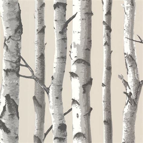 Chesapeake Tuxbury Beige Birch Tree Wallpaper-TLL21499 - The Home Depot