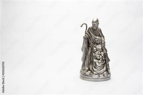 Jesus, Mary and Joseph statue in silver, Stock Photo | Adobe Stock