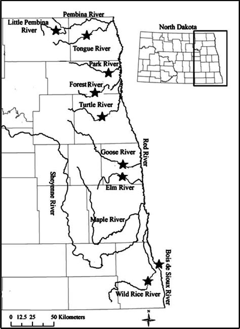 —Map of the Red River of the North drainage of eastern North Dakota ...