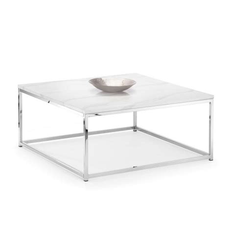 Sable Gloss White Marble Effect Coffee Table And Steel Frame ...