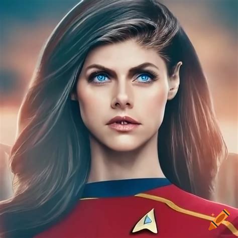 Alexandria daddario as captain of the starship enterprise on Craiyon