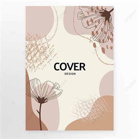 Brown Minimalist Botanical Aesthetic Cover Template Download on Pngtree