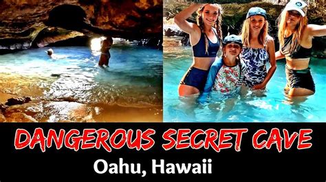 Secret Cavern Hidden Beach in Hawaii - DANGEROUS Mermaid Caves on Oahu ...