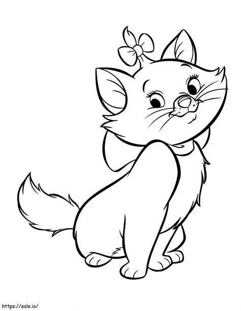 Cute Cat Marie For Girls Coloring Pages Scaled coloring page