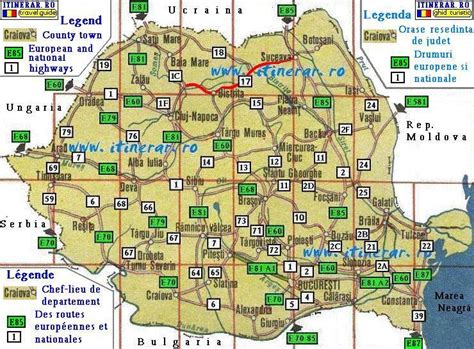 Itinerar, Hartă rutieră - drum national DN 17 Dej-Bistrita-Vatra Dornei-Câmpulung Moldovenesc ...