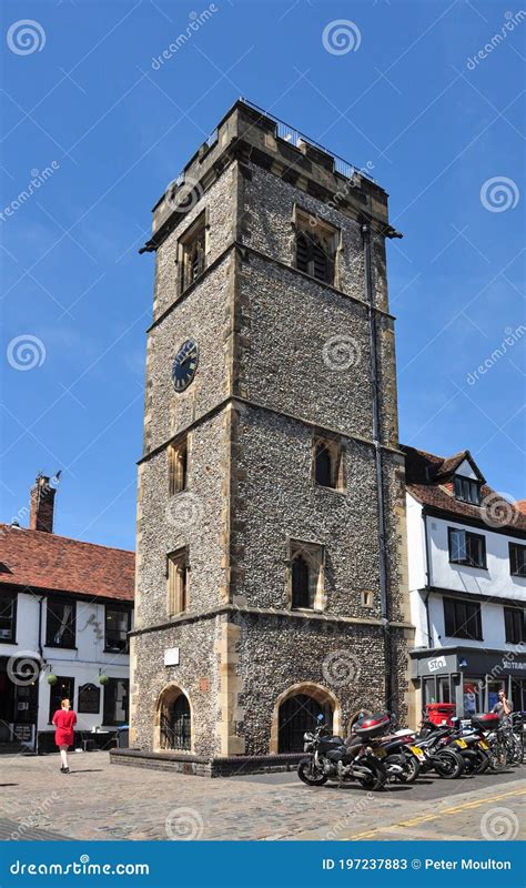 St Albans Clock Tower editorial stock photo. Image of street - 197237883