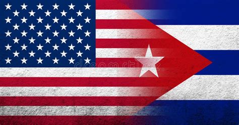 United States of America National Flag with Cuba National Flag. Grunge Background Stock ...