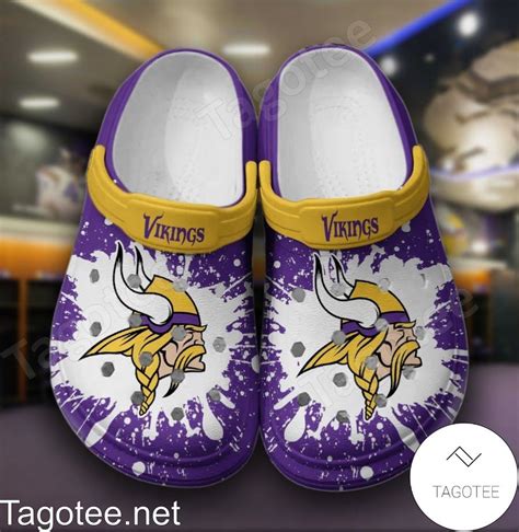 Minnesota Vikings Logo Color Splash Crocs Clogs - Tagotee