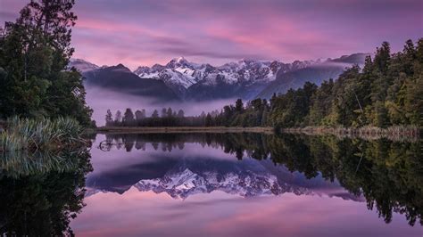 1920x1080 Resolution Mountain Reflection Over Lake in Dawn 1080P Laptop Full HD Wallpaper ...