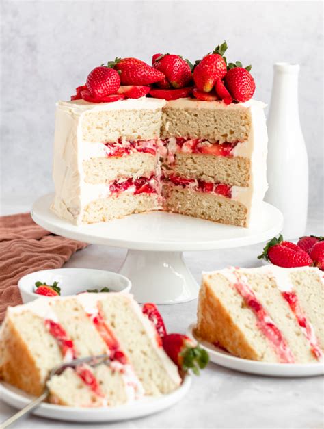 Strawberry Jam Cake (Vanilla Strawberry Cake) - Rich And Delish