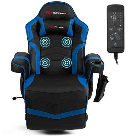 Massage Gaming Chair, Racing Style Gaming Recliner w/ Adjustable ...