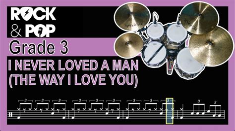 I Never Loved A Man (The Way I Love You) Grade 3 Drums + Notation - YouTube