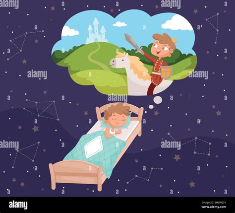 Baby dreams. Sleeping children dreaming clouds vector cartoon ...