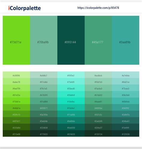 1 Latest Color Schemes with Lima And Deep Sea Green Color tone combinations | 2024 | iColorpalette