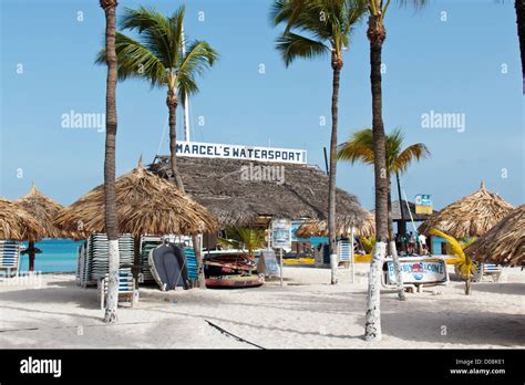 Sign up area for watersport activities Palm Beach Aruba Stock Photo - Alamy