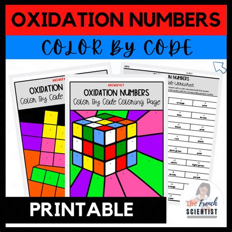 The Color By Code - REDOX Assigning Oxidation Numbers activity combines the art of coloring with ...