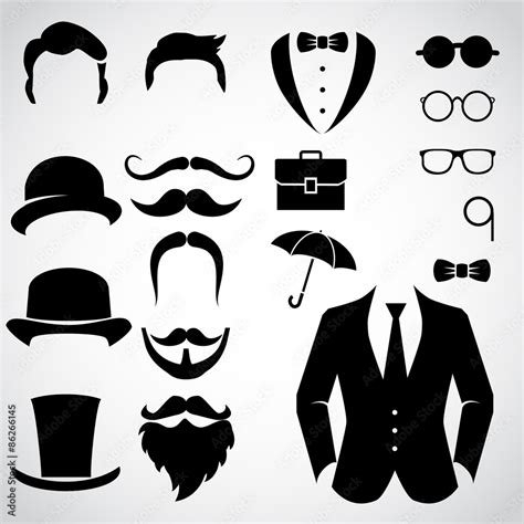 Gentleman icon set. Vector art. Stock Vector | Adobe Stock