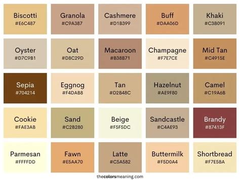 50 Shades Of Beige Color (Names, HEX, RGB CMYK Codes)