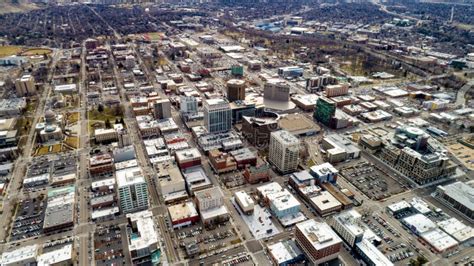 Aerial View of Boise with Boise State University in Idaho Stock Photo ...