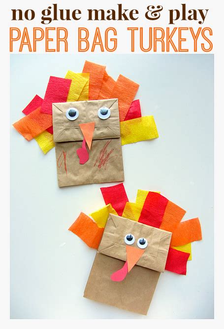 {No Glue} Turkey Craft For Thanksgiving - No Time For Flash Cards