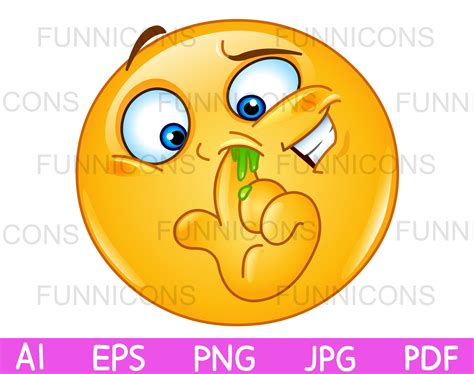 Emoji Picking his Nose, Vector clipart stock cartoon image.