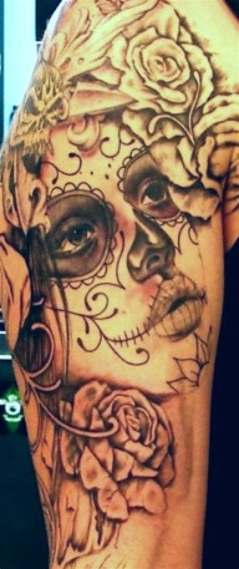 Lovely Day Of The Dead Tattoo Gorgeous | Sleeve tattoos, Trendy tattoos ...