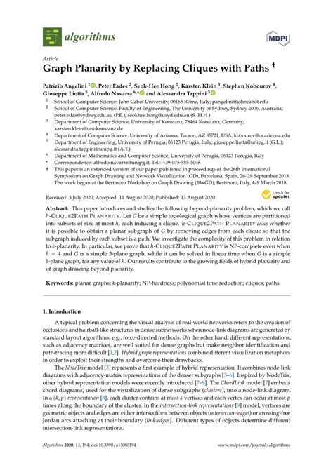 (PDF) Graph Planarity by Replacing Cliques with Paths